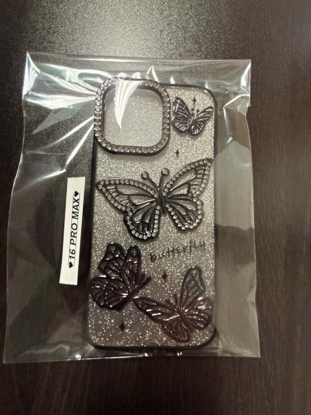 Butterfly Rhinestone Glitter Phone Case for iPhone 16 Pro Max